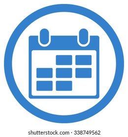 Syllabus vector icon. Style is flat rounded symbol, cobalt color, rounded angles, white background.