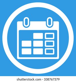 Syllabus Week vector icon. Style is flat rounded symbol, white color, rounded angles, blue background.