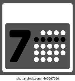 Syllabus Week vector icon. Style is bicolor flat symbol, black and white colors, rounded angles, gray background.