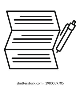 Syllabus write paper icon. Outline Syllabus write paper vector icon for web design isolated on white background