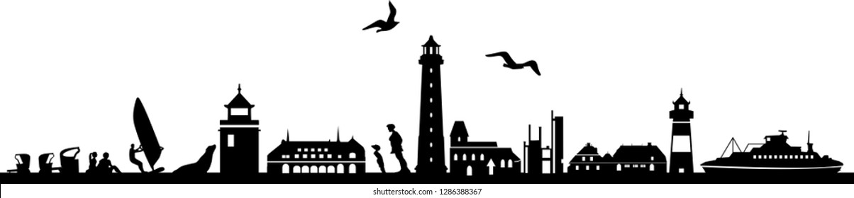 Leuchtturm Sylt Panorama Stock Vectors Images Vector Art Shutterstock