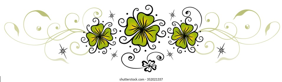 Sylvester decoration with clover, shamrocks