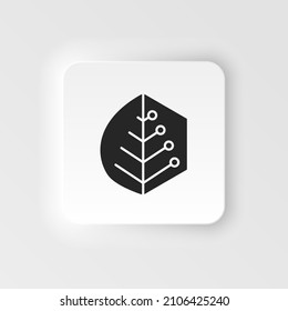 Symbiosis, smart, biology. Bioengineering neumorphic style vector icon. Biotechnology for health, researching. Molecular biology, biomedical and molecular engineering Neumorphism, neumorphic style ico