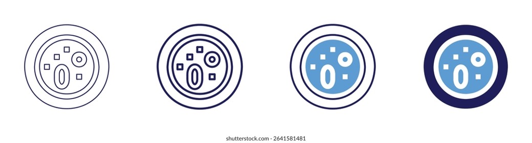 Symbiotic bacteria icon in 4 different styles. Thin Line, Line, Bold Line, Duotone. Duotone style. Editable stroke.