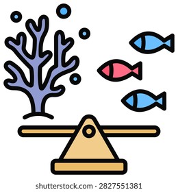 Symbiotic Balance simple and clear vector icon illustration to essential idea or function