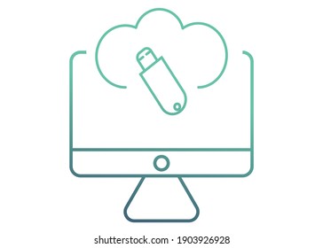 Symblo Icon modern Flashdisk verctor illustrator