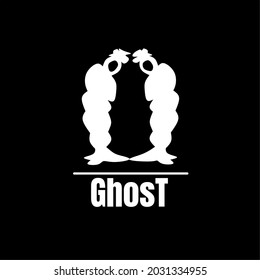 symbol of 2 ghosts or pocong, which is a corpse wrapped in a shroud that often roams around