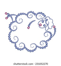 A symbol of 2015 year sheep made of crystals