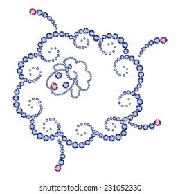 A symbol of 2015 year sheep made of crystals
