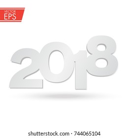 Symbol 2018 isolated logo on white grey background. New Year.