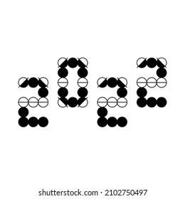 symbol 2022. Vector Geometric Abstract shapes. Boho isolated elements. Mid century modern minimalist art print