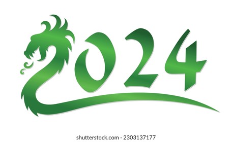 The symbol of 2024 with green dragons.
