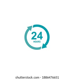 symbol of 24 hours logo vector icon illustration design 