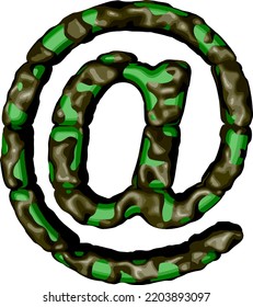 Symbol 3d in green camouflage
