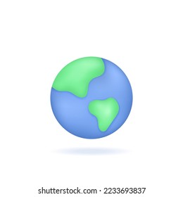 symbol or 3d icon of earth planet or globe. 3d and realistic design. vector elements