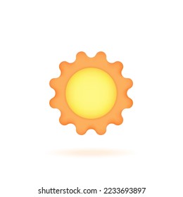 símbolo o icono 3d del sol. 3 d y diseño realista. elementos vectoriales