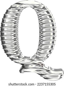 El símbolo 3d hecho de plata. letra q