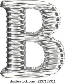 The symbol 3d made of silver. letter b