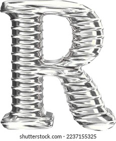 El símbolo 3d hecho de plata. letra r