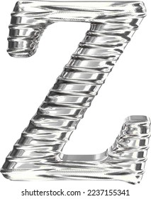 El símbolo 3d hecho de plata. letra z
