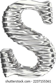 The symbol 3d made of silver. letter s