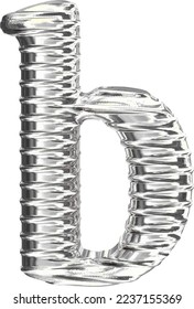 The symbol 3d made of silver. letter b
