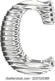 El símbolo 3d hecho de plata. letra c
