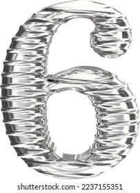 Das Symbol 3d aus Silber. Nummer 6