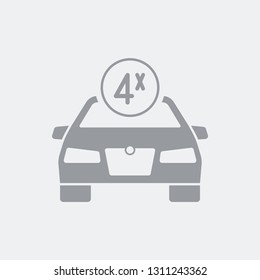 Symbol of 4x4 traction car