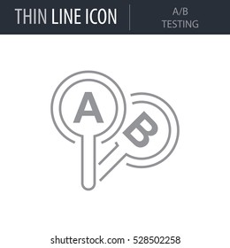 Symbol of A-b Testing Thin line Icon of Design Thinking. Stroke Pictogram Graphic for Web Design. Quality Outline Vector Symbol Concept. Premium Mono Linear Beautiful Plain Laconic Logo