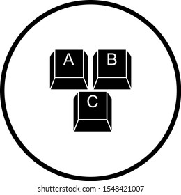 symbol of ABC keyboard keycaps