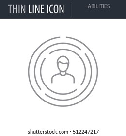 Symbol of Abilities Thin line Icon of Corporate Managemen. Stroke Pictogram Graphic for Web Design. Quality Outline Vector Symbol Concept. Premium Mono Linear Beautiful Plain Laconic Logo