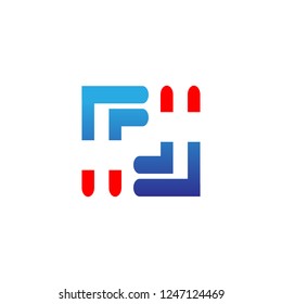 symbol abstract monogram letter r j logo rj