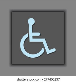 Symbol of access icon on gray background - International wheelchair symbol