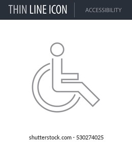 Symbol of Accessibility. Thin line Icon of Icons Of City Elements. Stroke Pictogram Graphic for Web Design. Quality Outline Vector Symbol Concept. Premium Mono Linear Beautiful Plain Laconic Logo