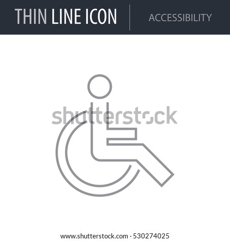 Symbol of Accessibility. Thin line Icon of Icons Of City Elements. Stroke Pictogram Graphic for Web Design. Quality Outline Vector Symbol Concept. Premium Mono Linear Beautiful Plain Laconic Logo