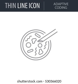 Symbol of Adaptive Coding. Thin line Icon of Icons Of Biochemistry And Genetics Icon. Stroke Pictogram Graphic for Web Design. Quality Outline Vector Symbol Concept. Premium Mono Linear Beautiful