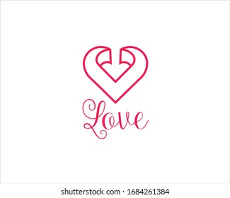 symbol of affection love logo vector