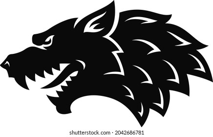 Symbol of An Aggressive Wolf Medieval Style