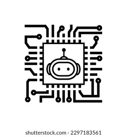 symbol of ai technology that is increasingly global isolate on white background