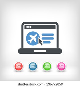 Symbol of airline company website. Vector illustration icon in four versions.