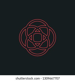 Symbol of alchemy and sacred geometry. Linear character illustration for lines tattoo.