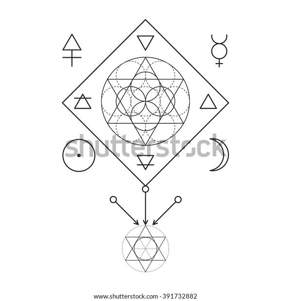Alchemy sacred geometry symbols - Hopboomer