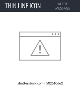 Symbol of Alert Message Thin line Icon of Cloud Data Technology. Stroke Pictogram Graphic for Web Design. Quality Outline Vector Symbol Concept. Premium Mono Linear Beautiful Plain Laconic Logo