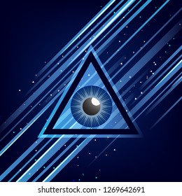 The symbol of the all-seeing eye of God. Modern creative design. Vector illustration.