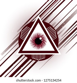 The symbol of the all-seeing eye of God. Modern creative design on a white background. Vector illustration.