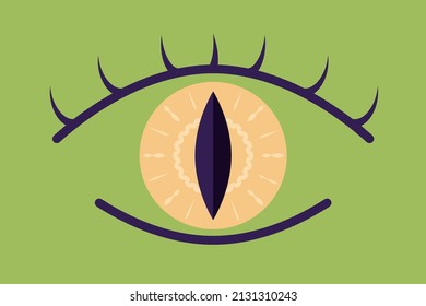 The symbol of the All-seeing eye, the voice of fate, the symbol of clairvoyance, gift, magical powers, flat style. Vector illustration