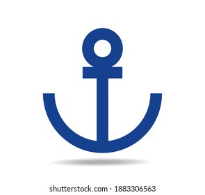 Symbol of an anchor in blue