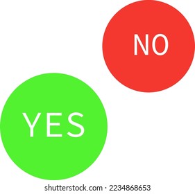 respuesta de símbolo en la pregunta sí o no. decisión positiva o negativa. la gente elige. marcar sí y no