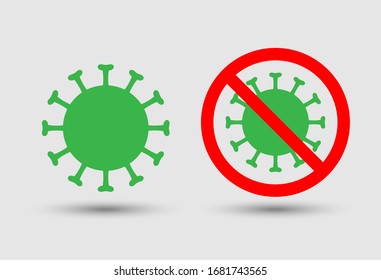 symbol of antibacterial, no bacteria or virus,coronavirus  2019-ncov icons set